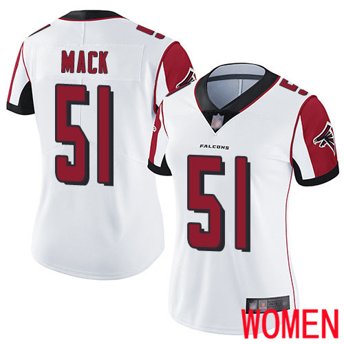 Atlanta Falcons Limited White Women Alex Mack Road Jersey NFL Football #51 Vapor Untouchable